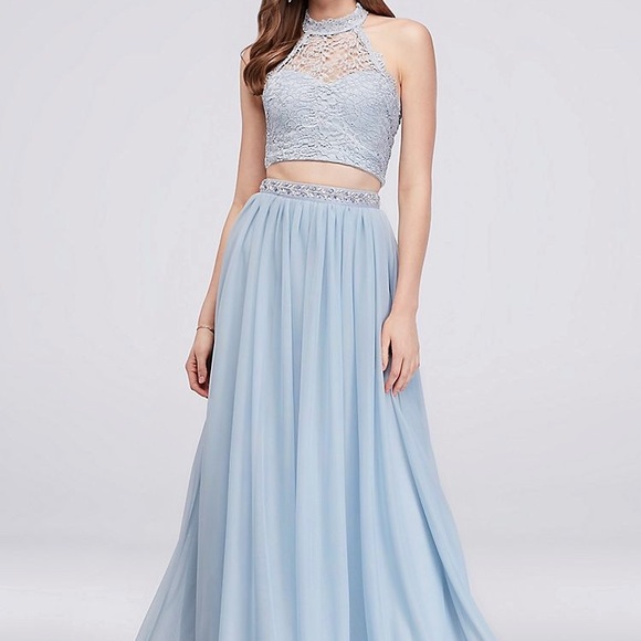 light blue halter dress